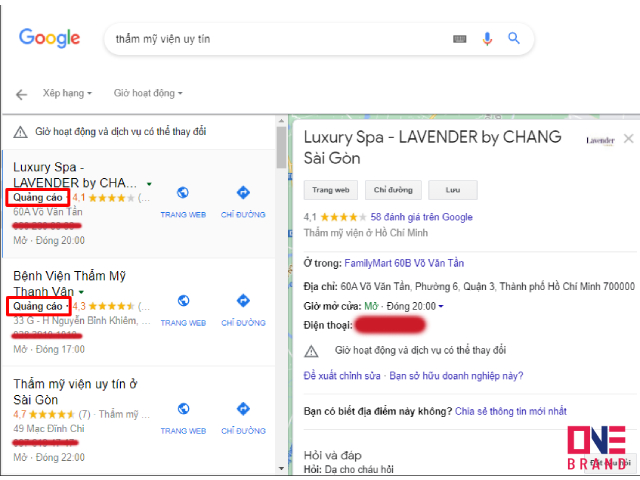Dịch vụ quảng cáo Google Maps hiệu quả, nhanh chóng của One Brand
